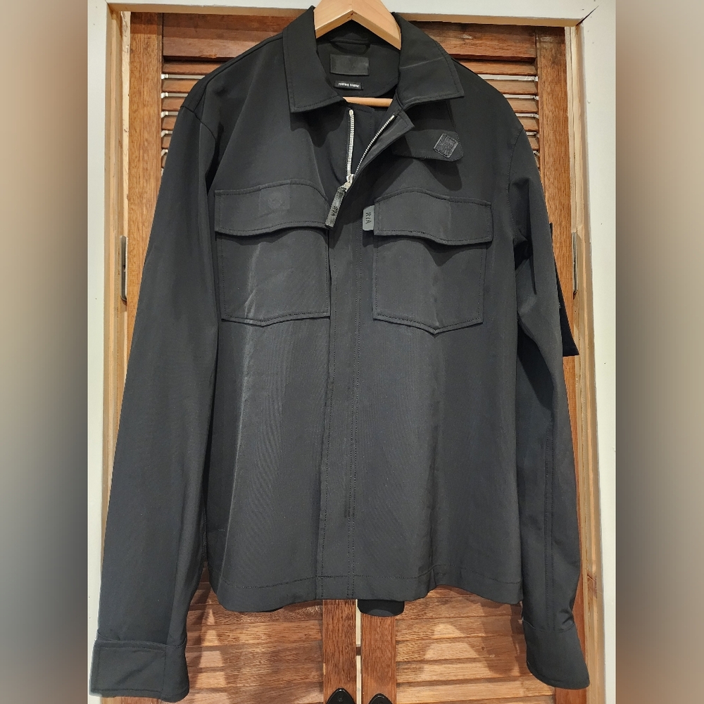 Men's Black Utility Zip-Front Jacket